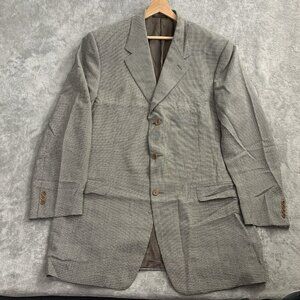 Canali Jacket Mens 58 Rochester Couture Wool Twill Blazer Sport Coat Casual FLAW